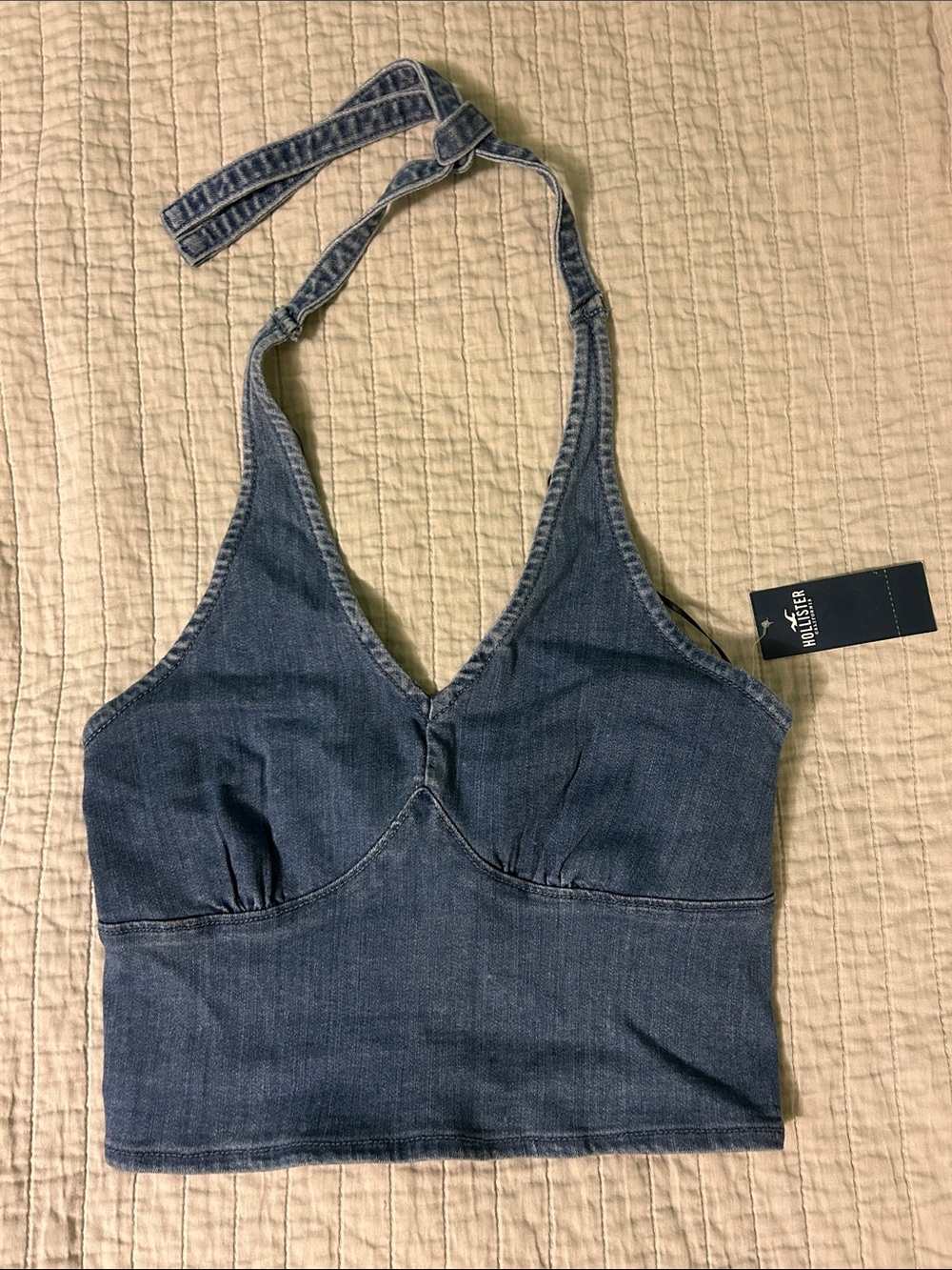 Hollister Denim Halter Crop Top
